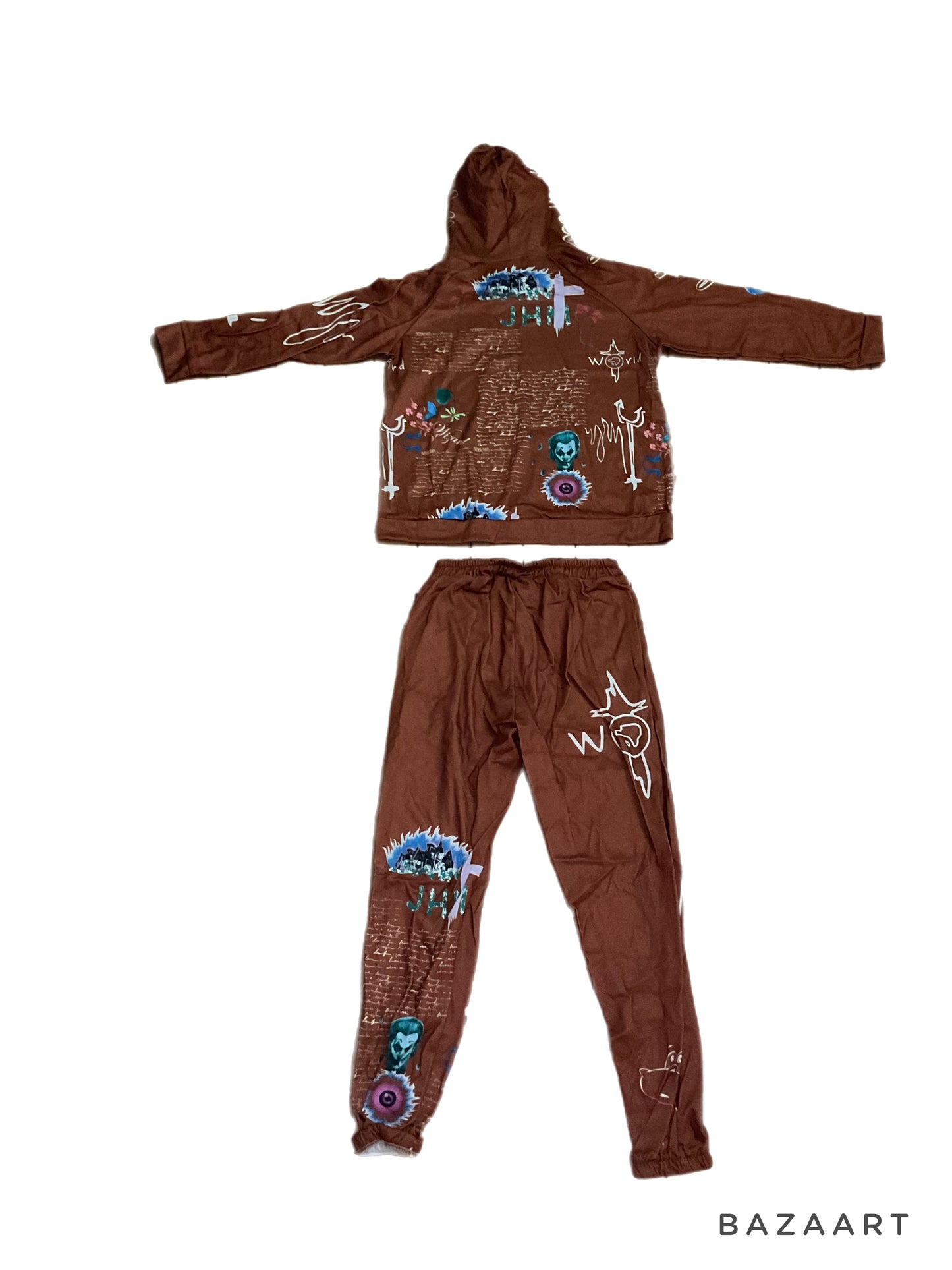 Brown Graphic Sweatsuit